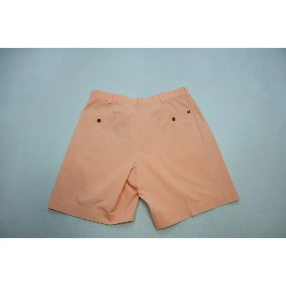 Brooks Brothers 346 Khaki Chino Shorts Peach Flat Front 8